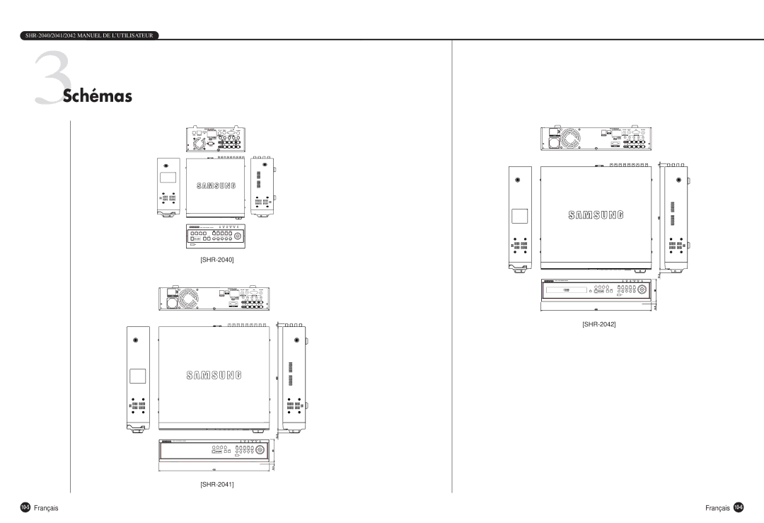 Samsung SHR-2040P manual Schémas, SHR-2042, SHR-2041 