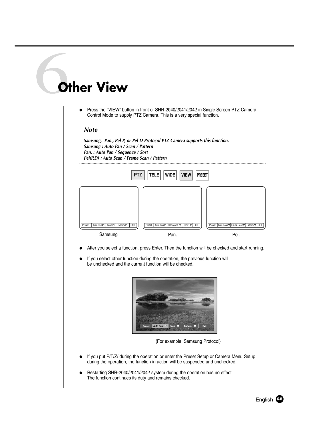 Samsung SHR-2041 user manual 6Other View, For example, Samsung Protocol 