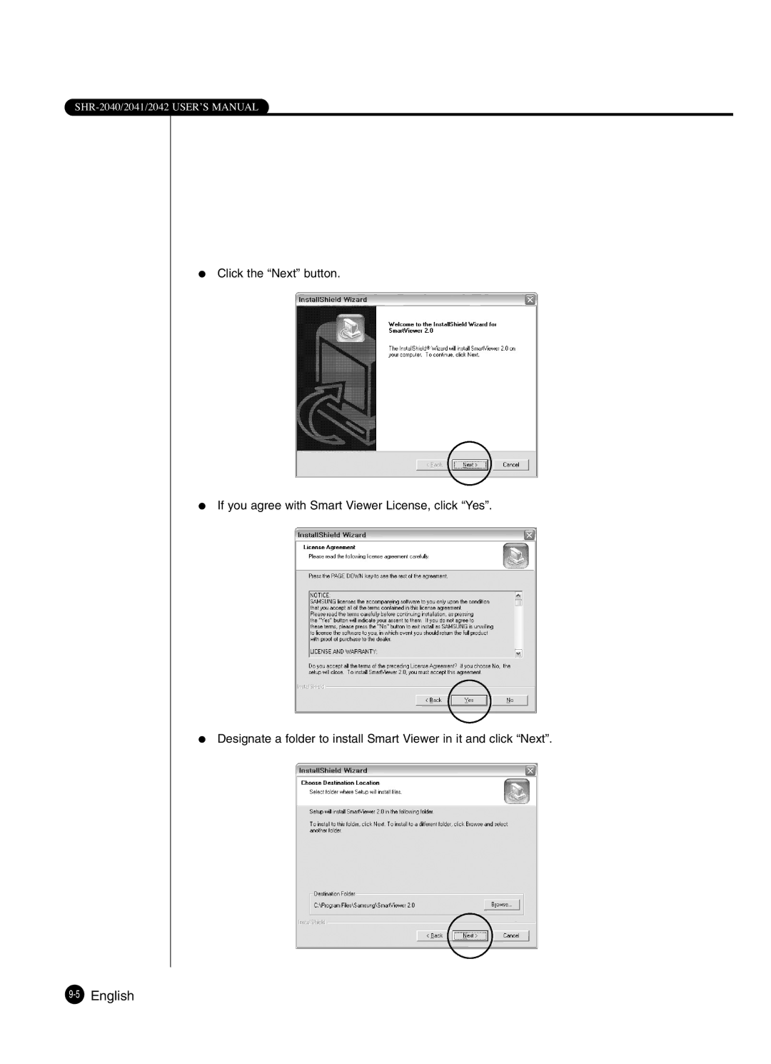 Samsung SHR-2041 user manual 5English 