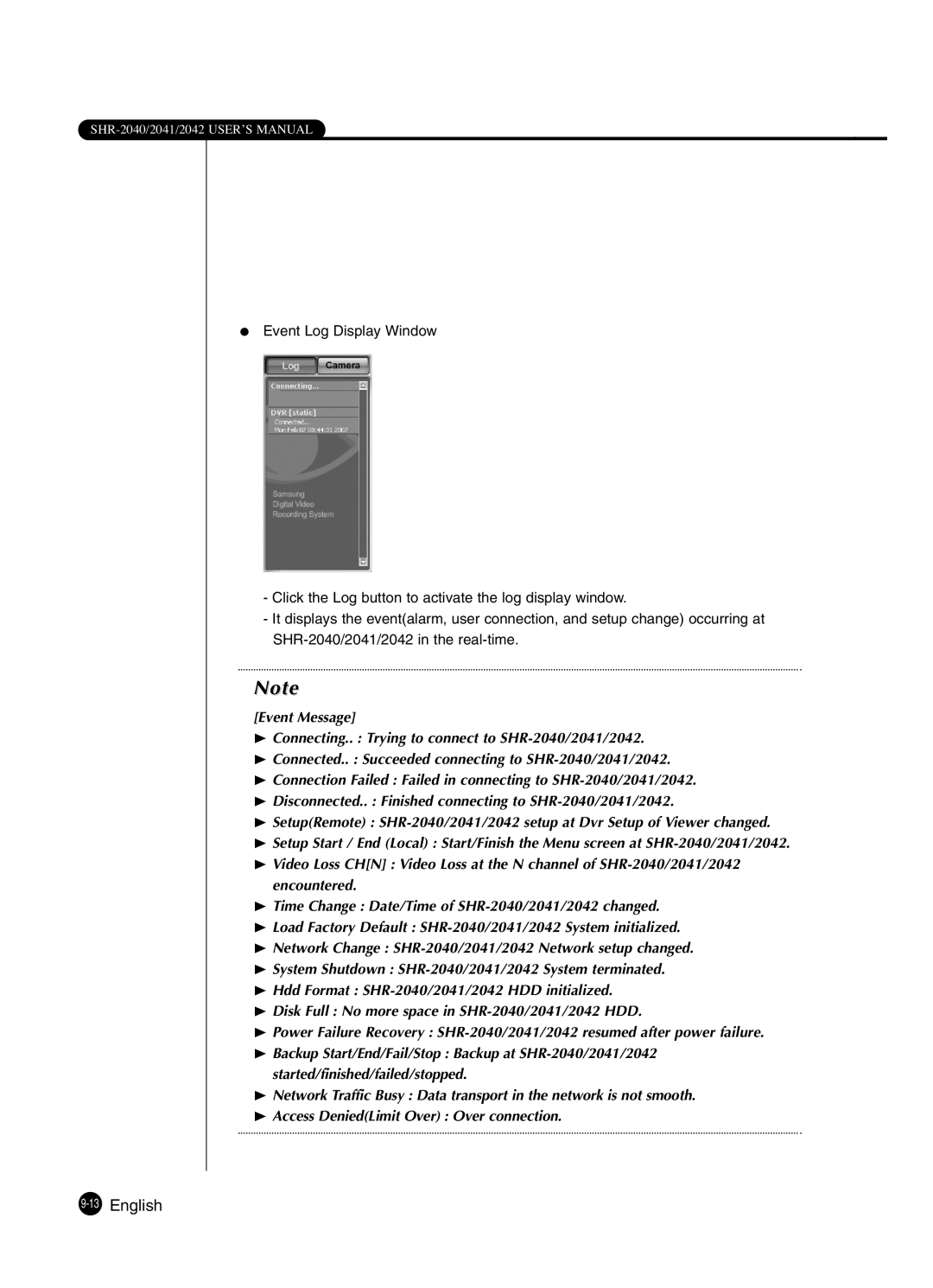 Samsung SHR-2041 user manual 13English 