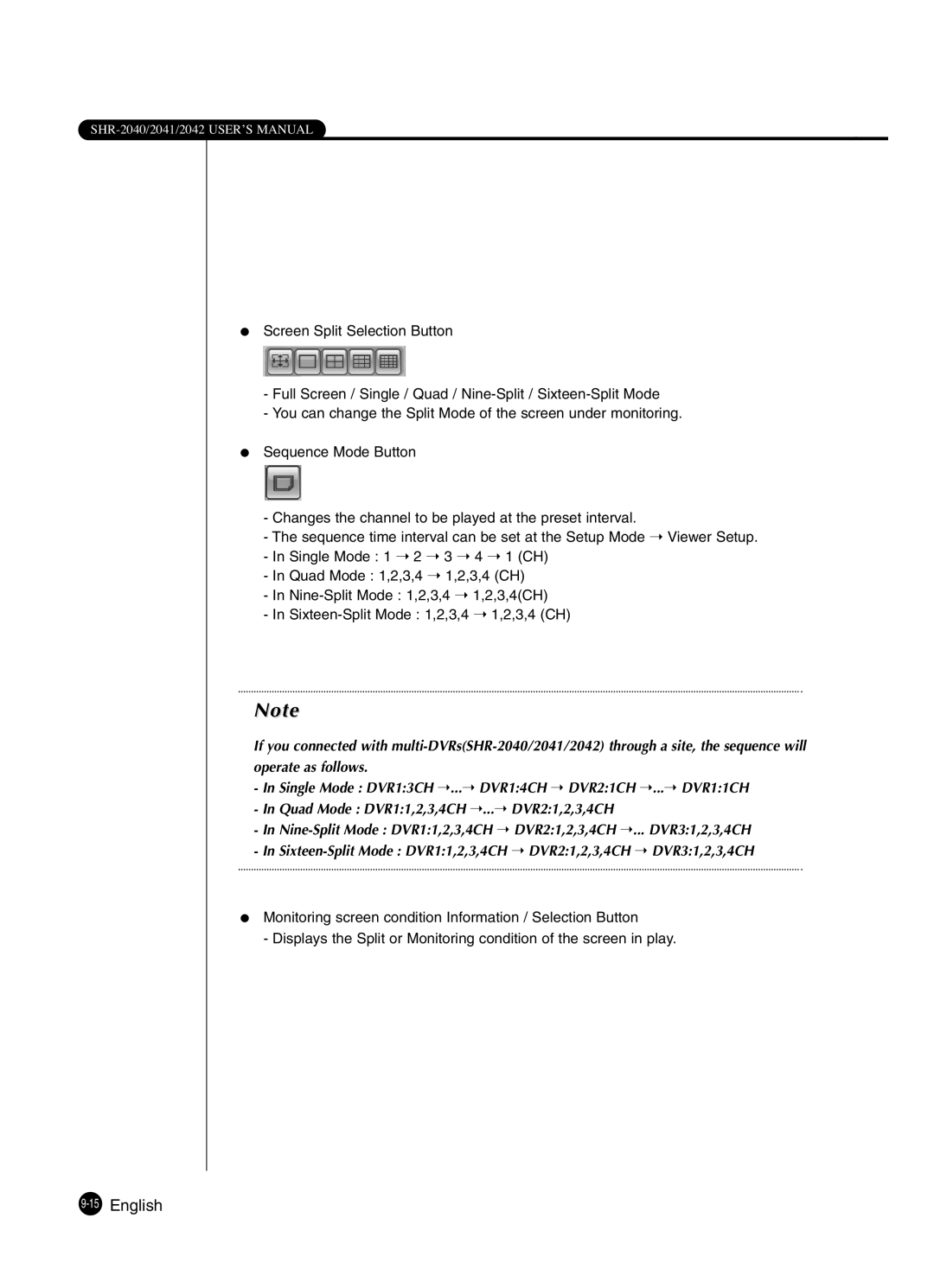 Samsung SHR-2041 user manual 15English 