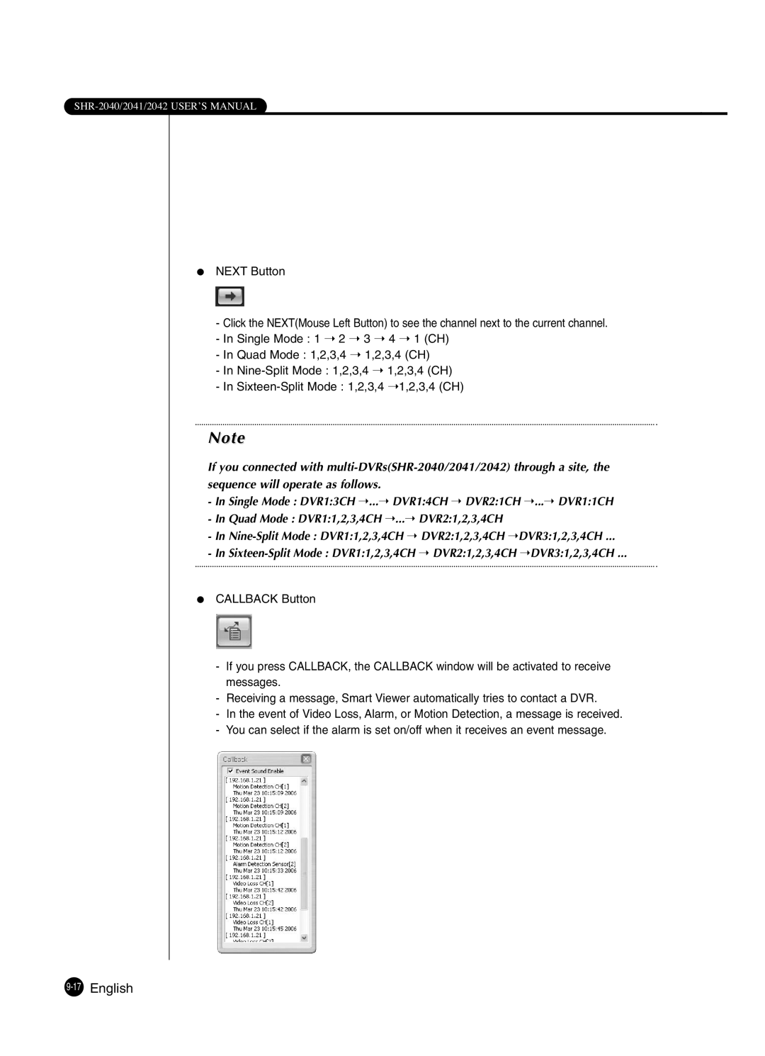 Samsung SHR-2041 user manual 17English 