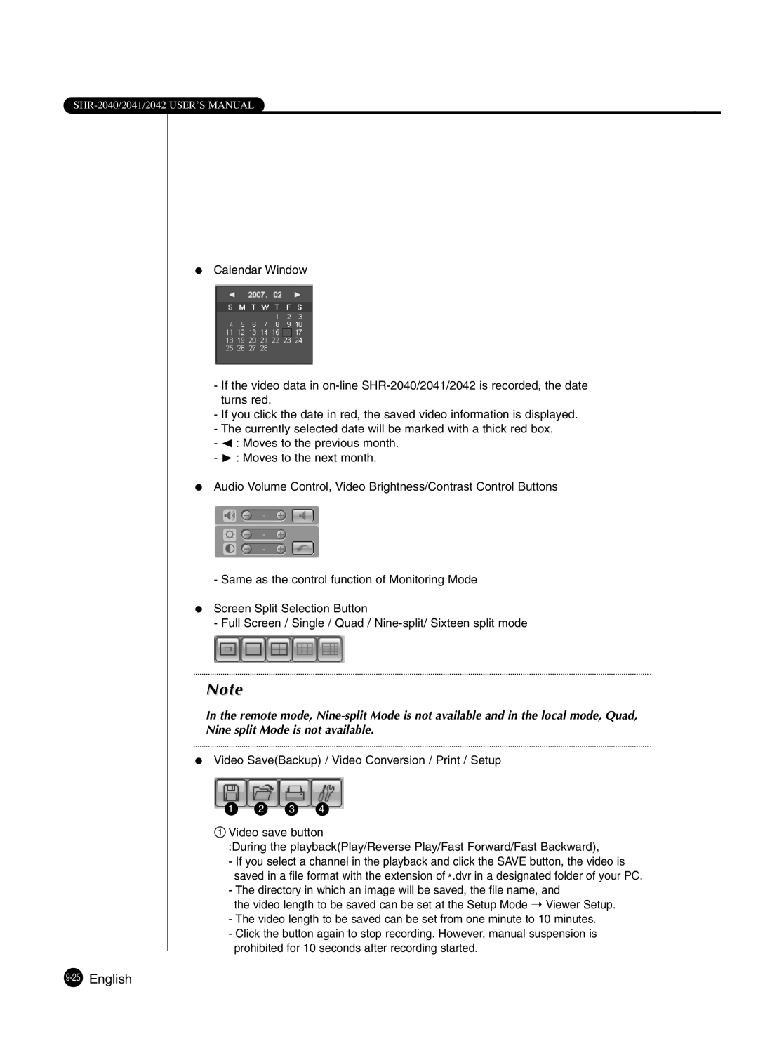 Samsung SHR-2041 user manual 25English 