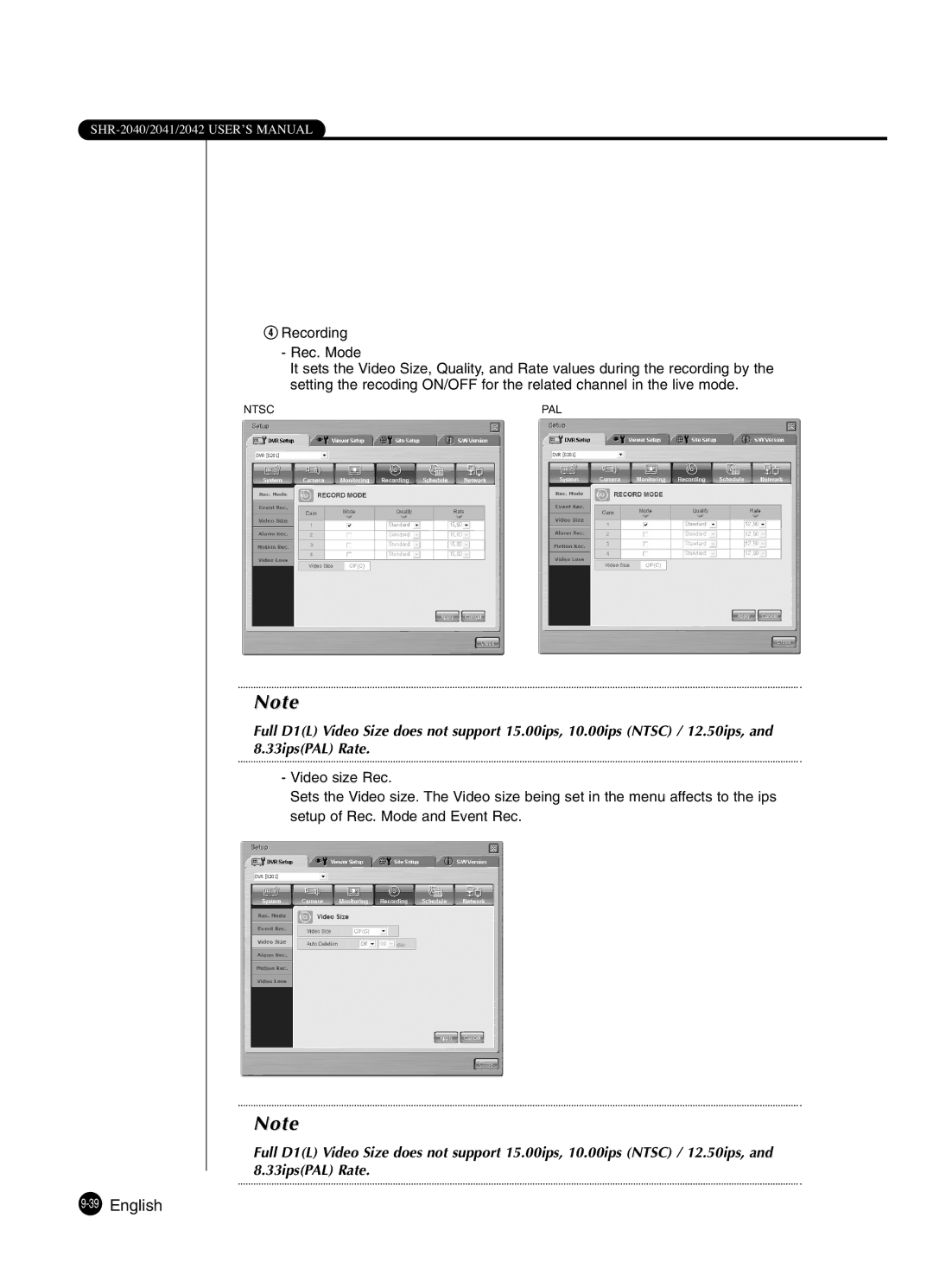 Samsung SHR-2041 user manual 39English 