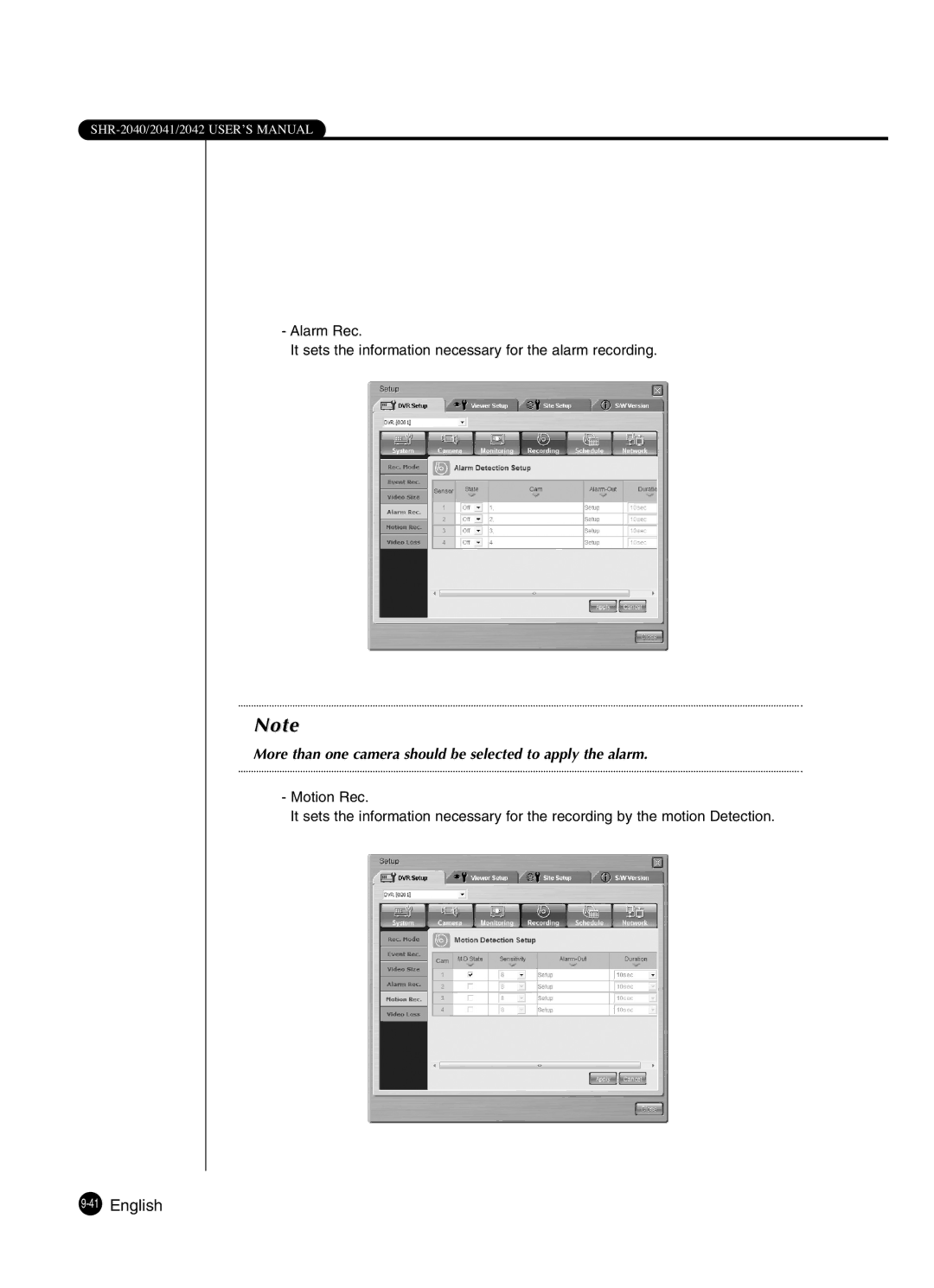 Samsung SHR-2041 user manual 41English 