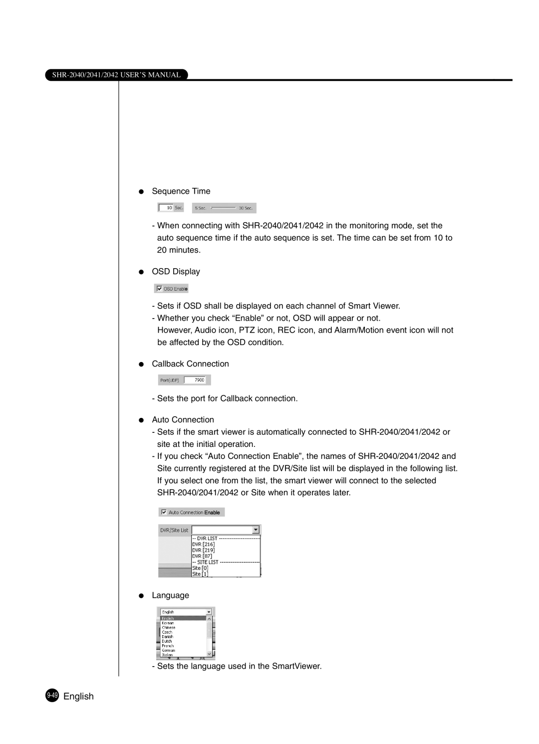 Samsung SHR-2041 user manual 49English 