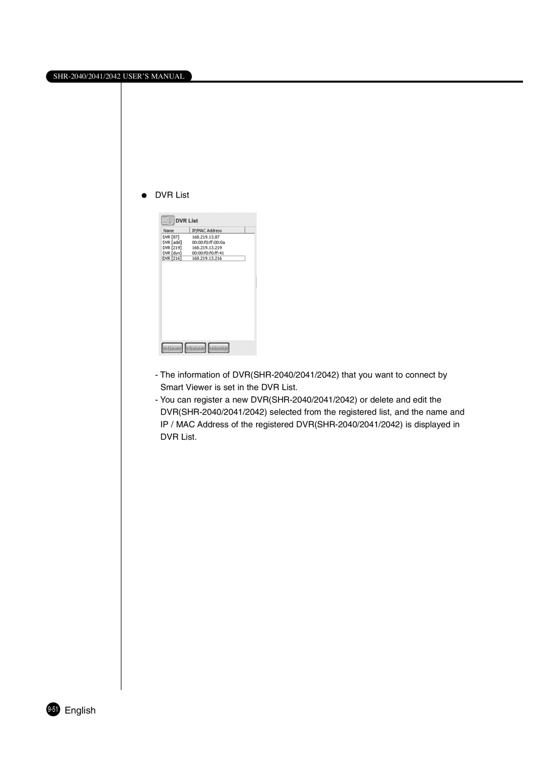 Samsung SHR-2041 user manual 51English 