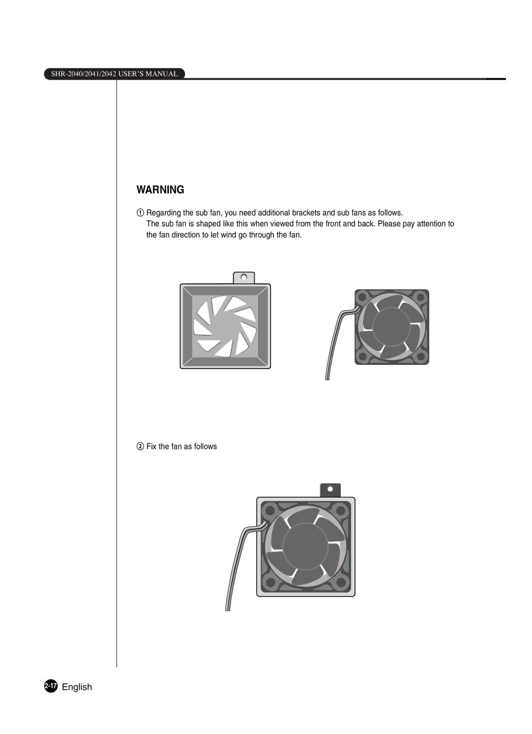 Samsung SHR-2041 user manual 17English 