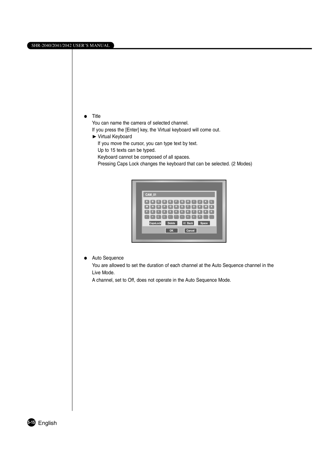 Samsung SHR-2041 user manual 15English 