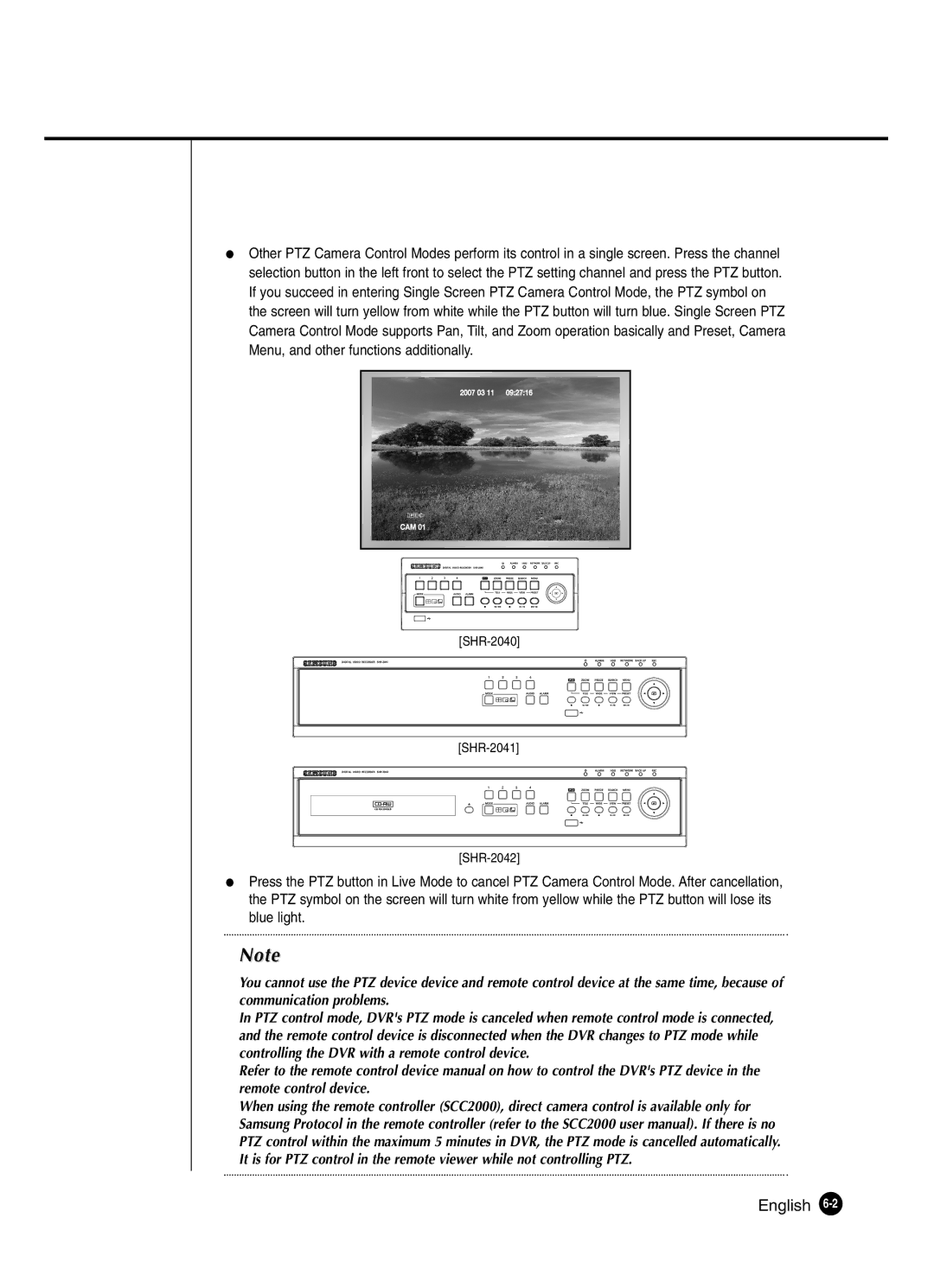 Samsung SHR-2041 user manual English 