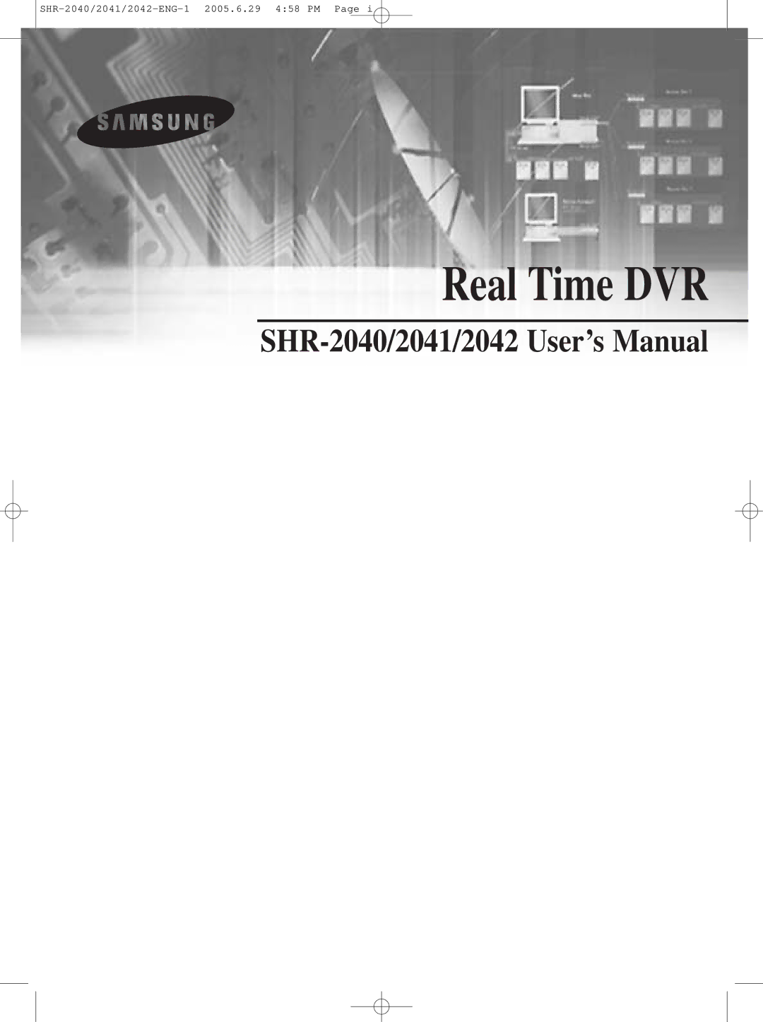 Samsung SHR-2041, SHR-2042, SHR-2040 user manual Real Time DVR 