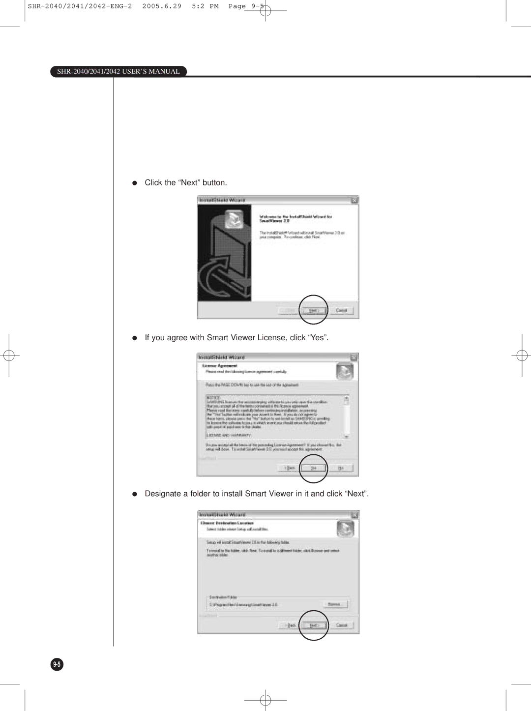 Samsung SHR-2042, SHR-2041 user manual SHR-2040/2041/2042 USER’S Manual 