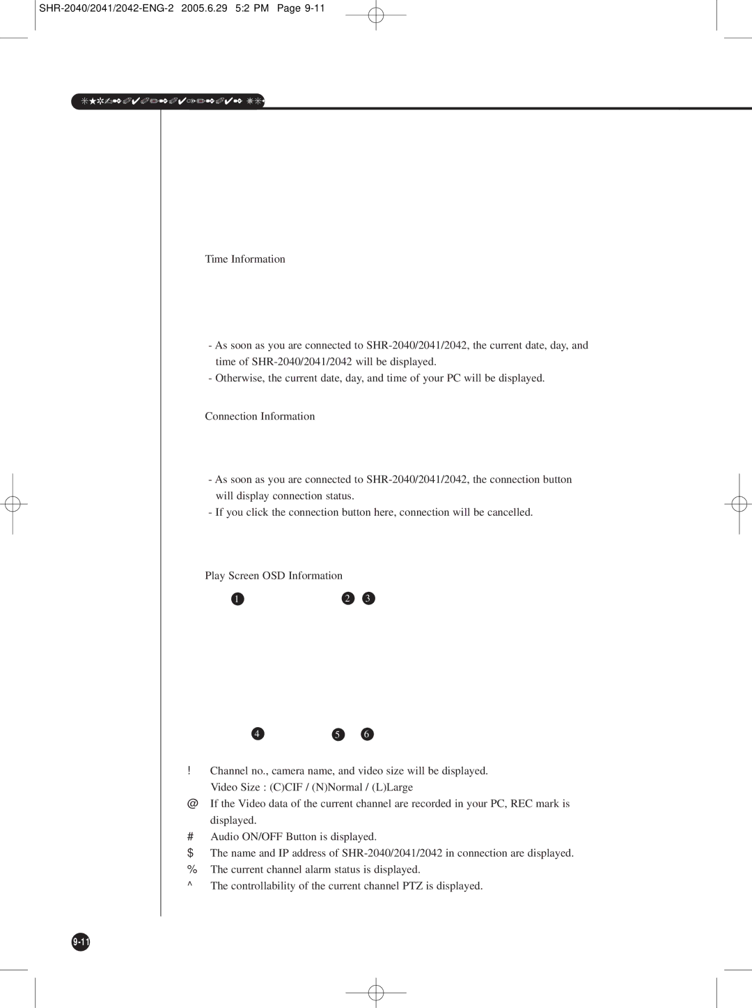 Samsung SHR-2042, SHR-2041 user manual SHR-2040/2041/2042 USER’S Manual 