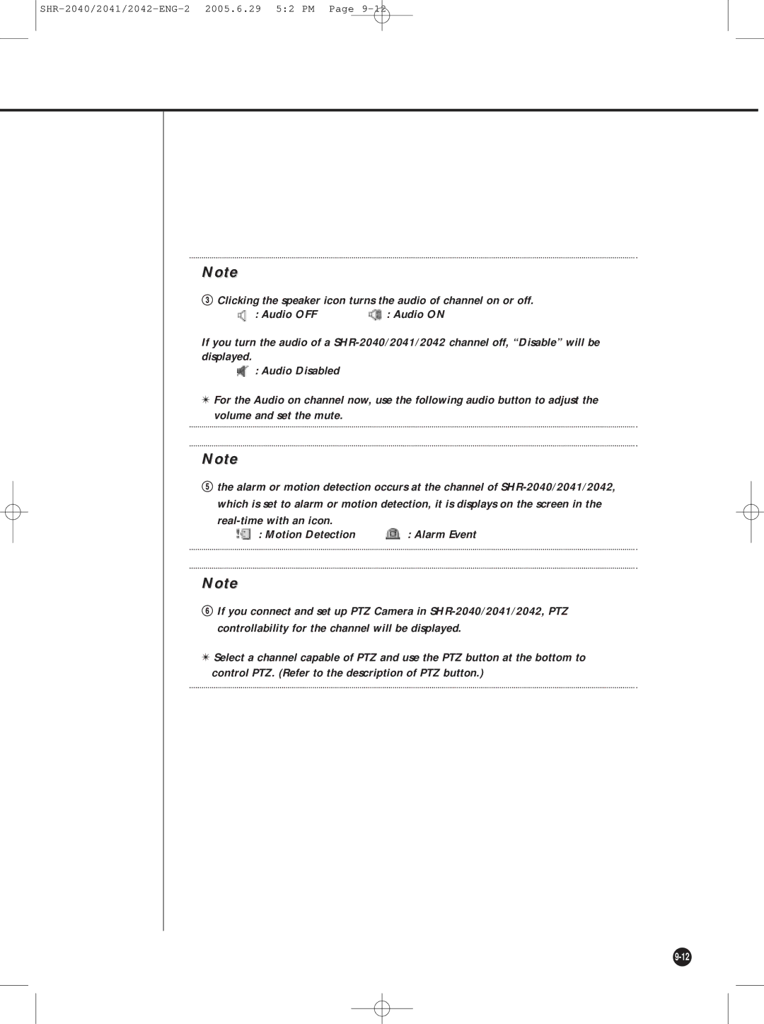 Samsung SHR-2042, SHR-2041, SHR-2040 user manual Real-time with an icon Motion Detection 