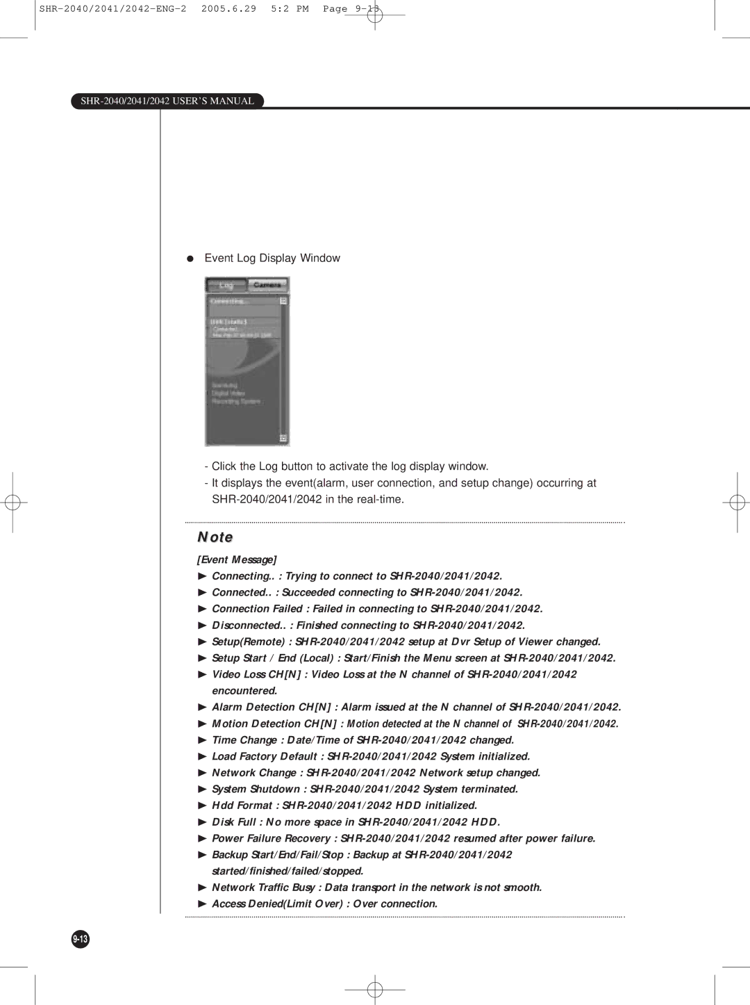 Samsung SHR-2041, SHR-2042 user manual SHR-2040/2041/2042 USER’S Manual 