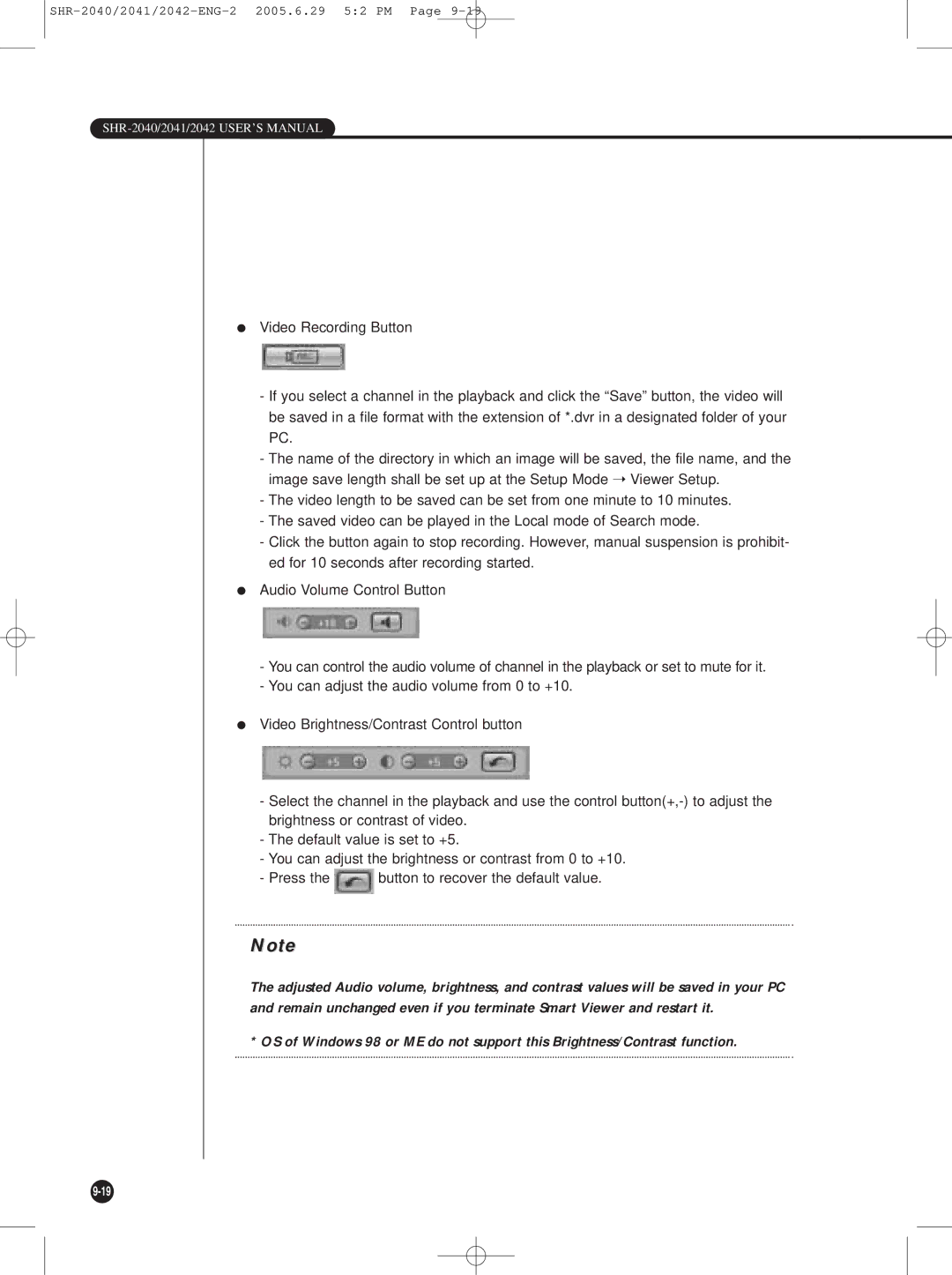 Samsung SHR-2041, SHR-2042 user manual SHR-2040/2041/2042 USER’S Manual 