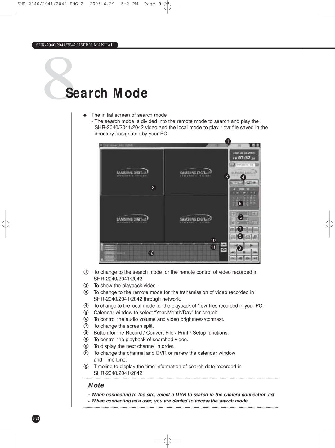 Samsung SHR-2040, SHR-2042, SHR-2041 user manual 8Search Mode 