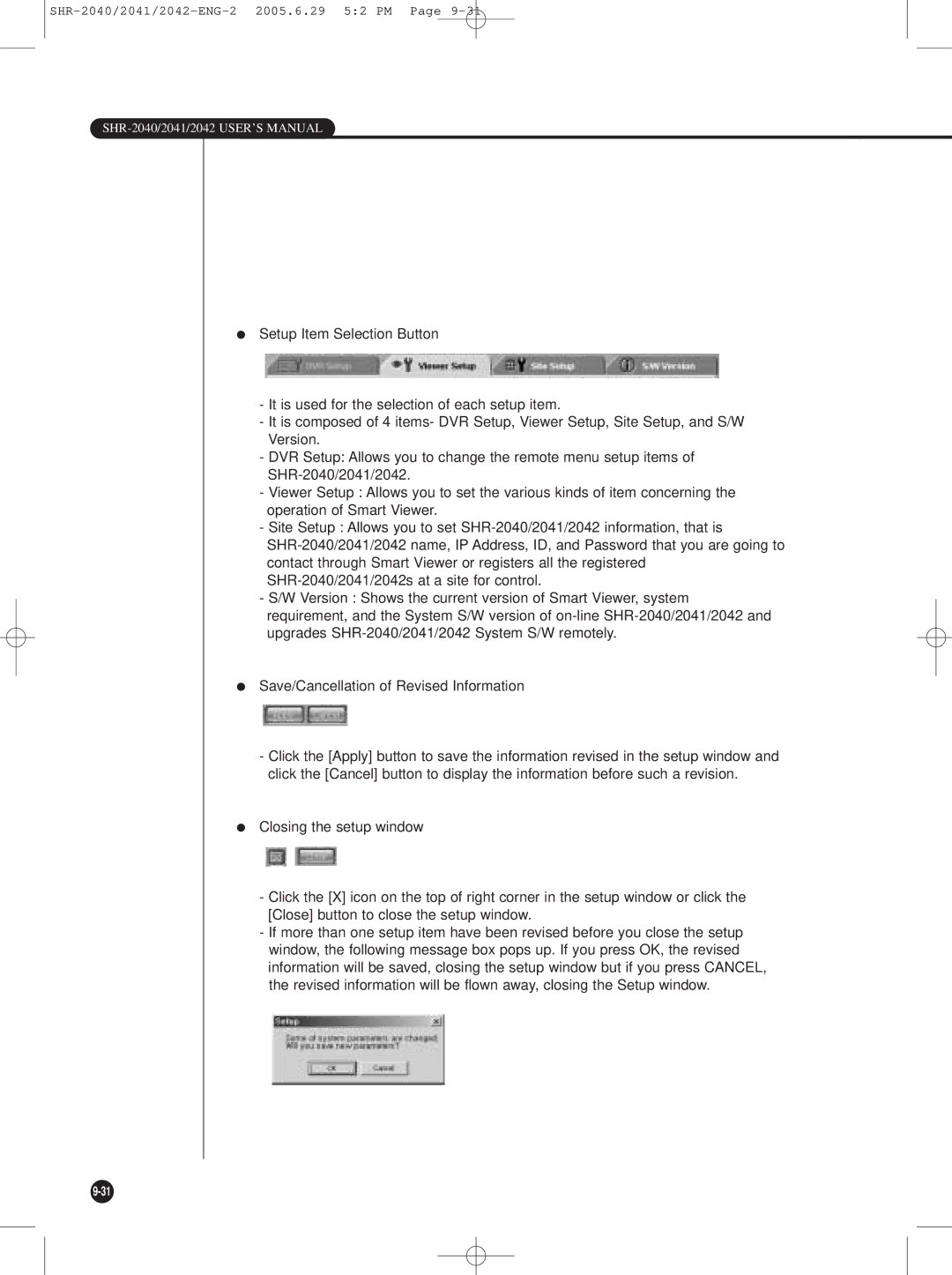 Samsung SHR-2041, SHR-2042 user manual SHR-2040/2041/2042 USER’S Manual 