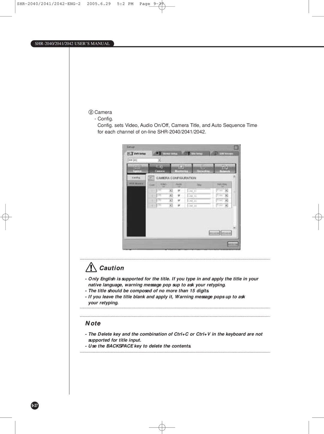 Samsung SHR-2041, SHR-2042 user manual SHR-2040/2041/2042 USER’S Manual 