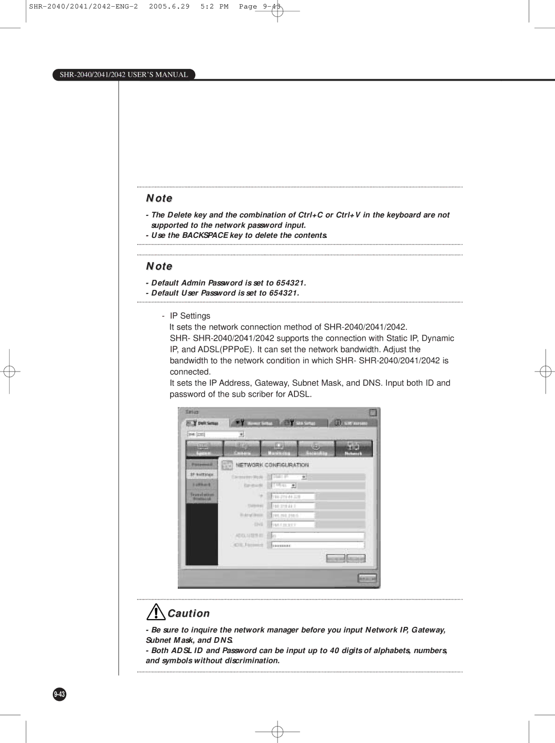 Samsung SHR-2041, SHR-2042 user manual SHR-2040/2041/2042 USER’S Manual 