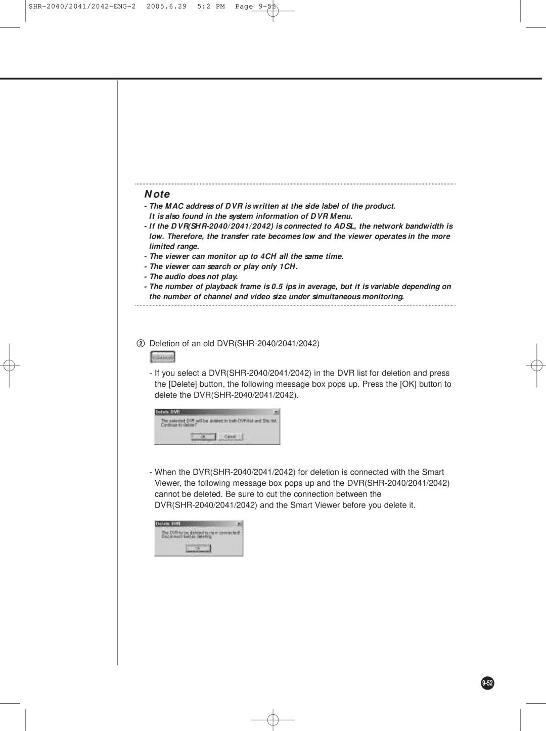 Samsung SHR-2041, SHR-2042 user manual SHR-2040/2041/2042-ENG-2 2005.6.29 52 PM 