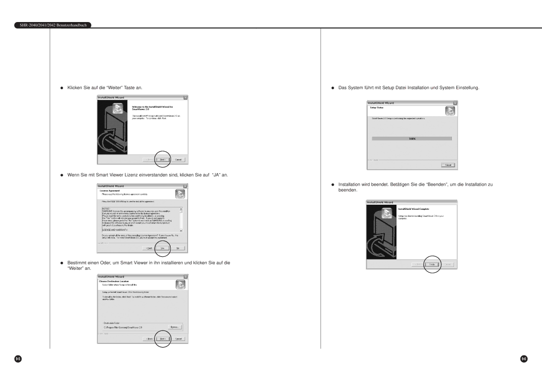 Samsung SHR-2042P manual SHR-2040/2041/2042 Benutzerhandbuch 