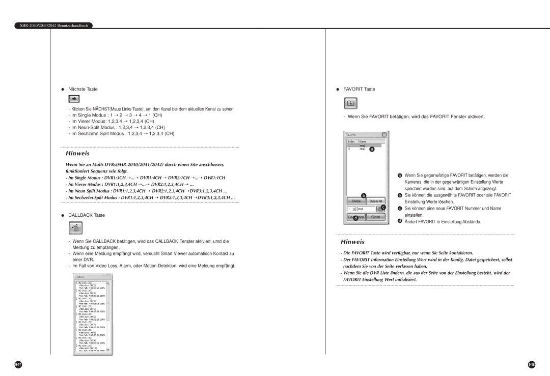 Samsung SHR-2042P manual Einstellung Werte löschen 