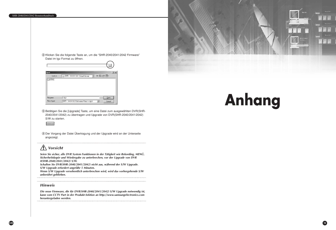 Samsung SHR-2042P manual Anhang 