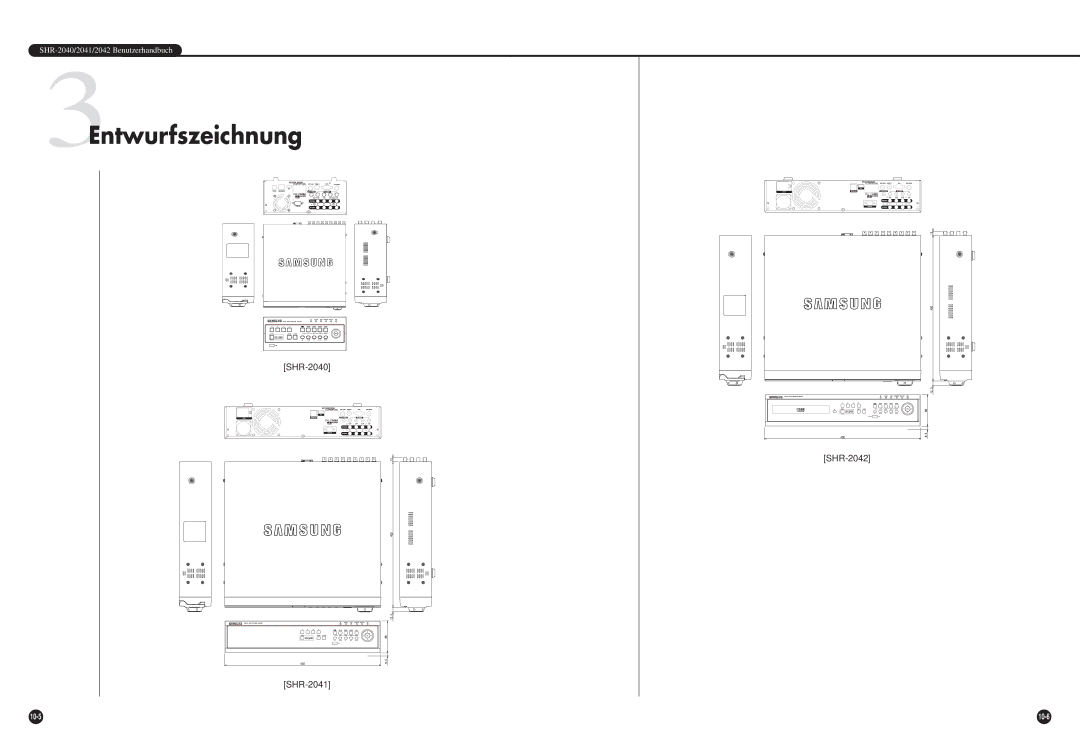 Samsung SHR-2042P manual Entwurfszeichnung, SHR-2040, SHR-2041 