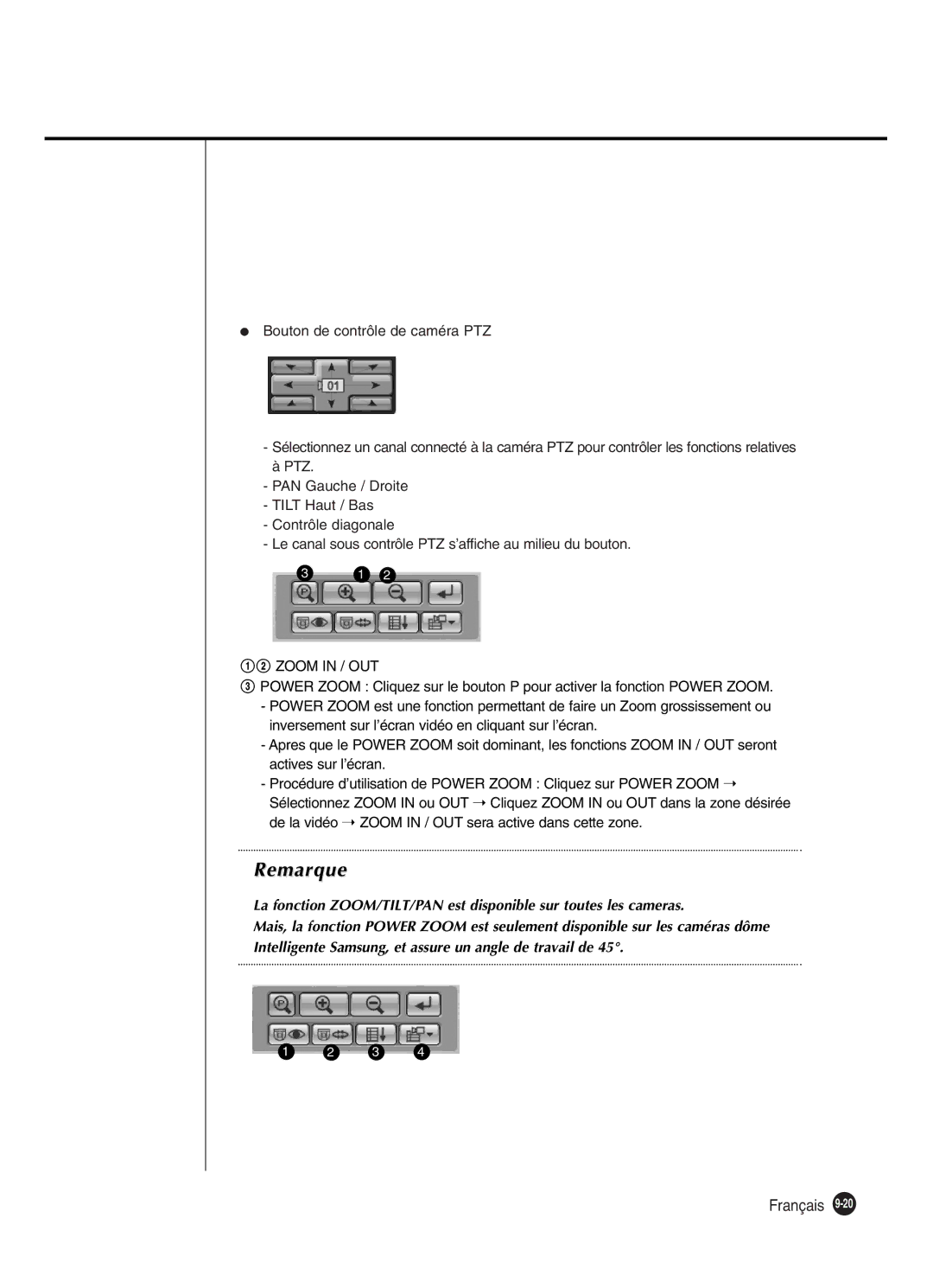 Samsung SHR-2040P250, SHR-2042P250 manual @ Zoom in / OUT 