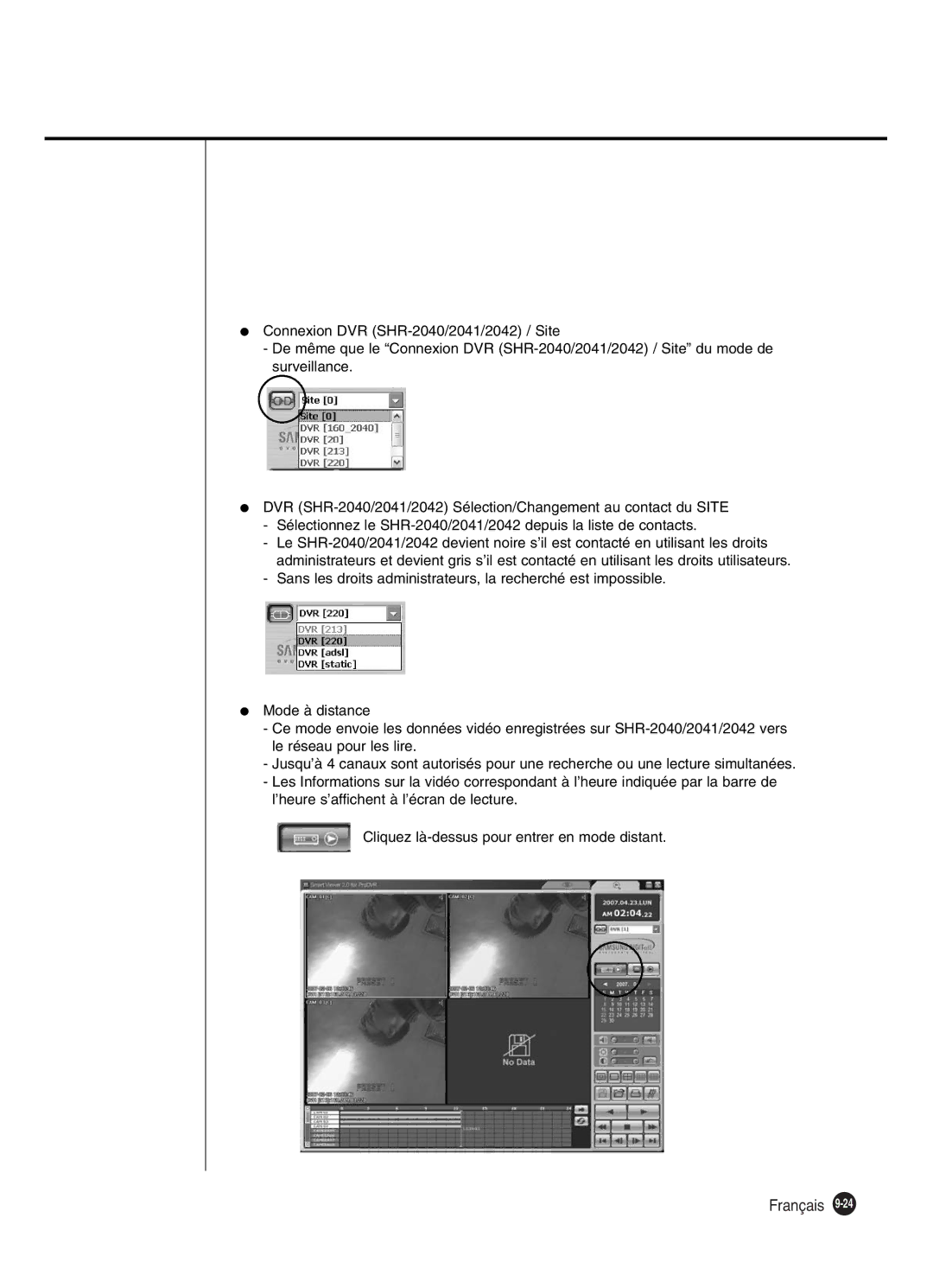 Samsung SHR-2040P250, SHR-2042P250 manual Français 