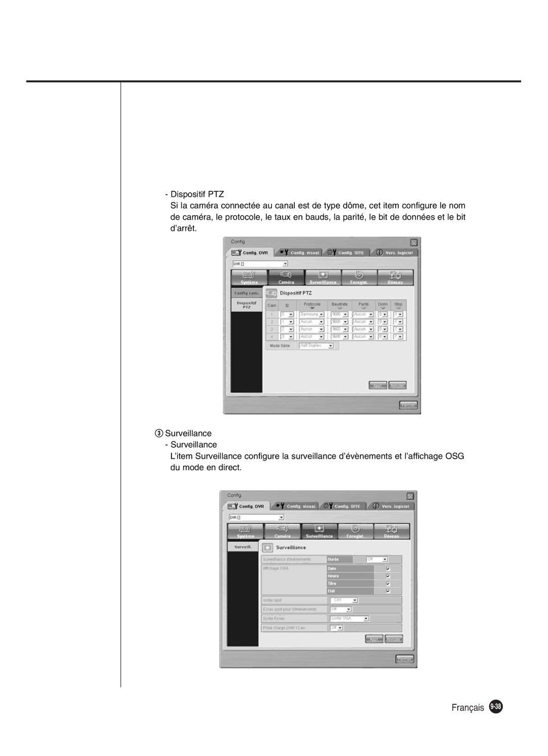 Samsung SHR-2042P250, SHR-2040P250 manual Français 