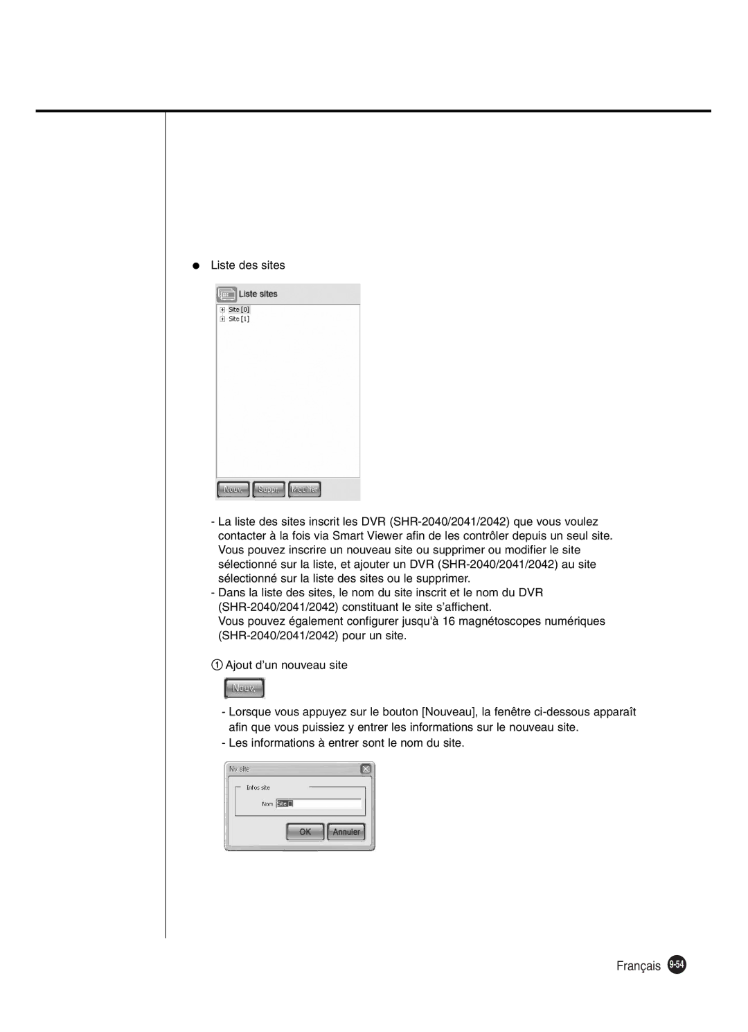 Samsung SHR-2042P250, SHR-2040P250 manual Français 