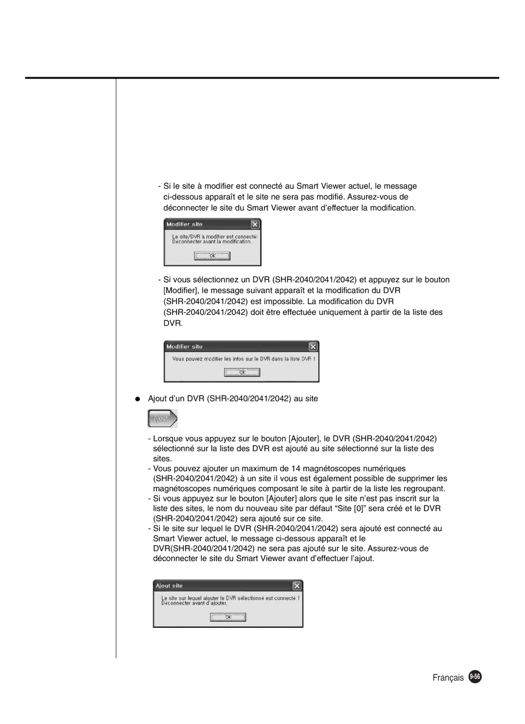 Samsung SHR-2040P250, SHR-2042P250 manual Français 