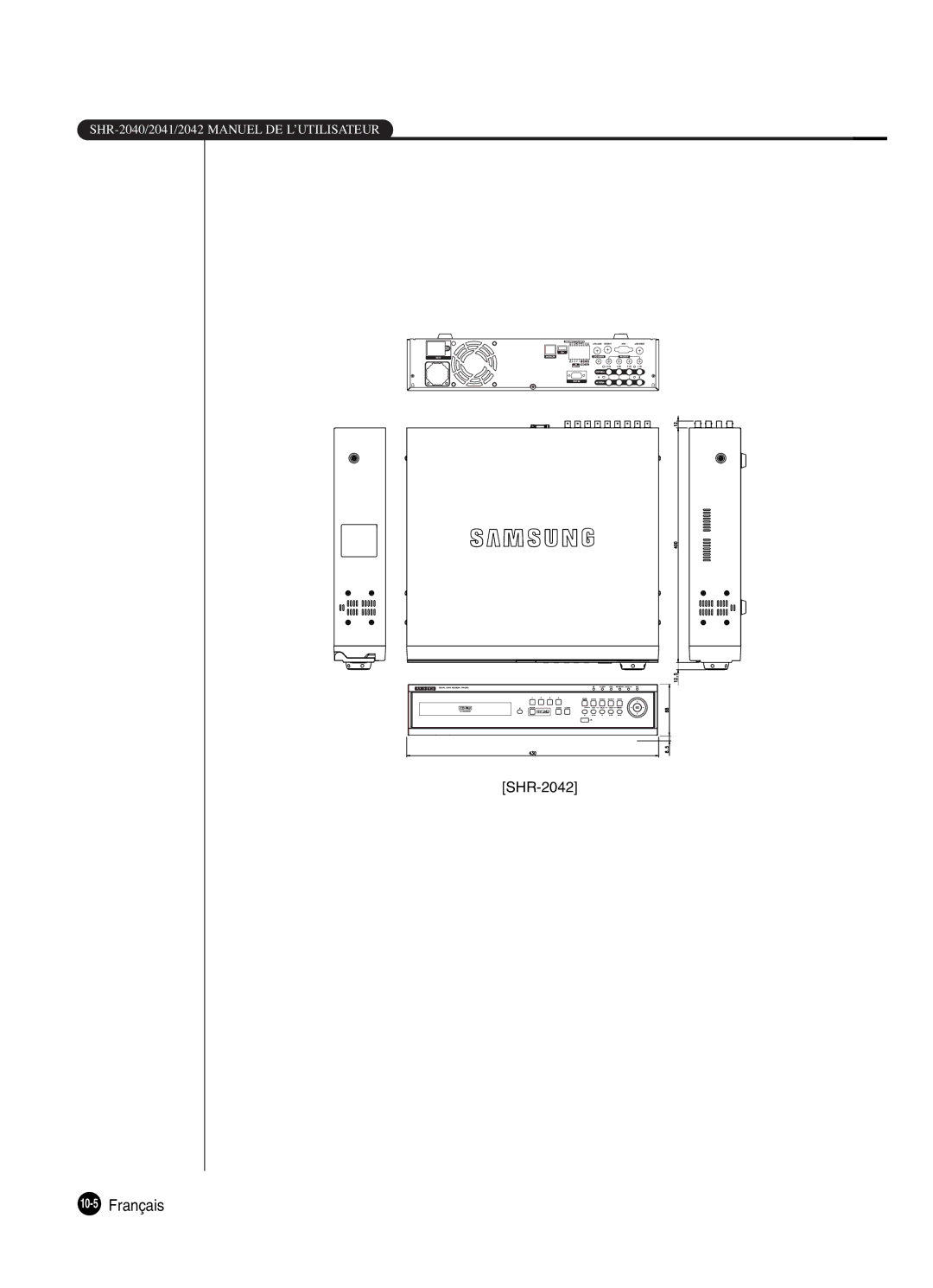 Samsung SHR-2042P250, SHR-2040P250 manual 10-5Français 