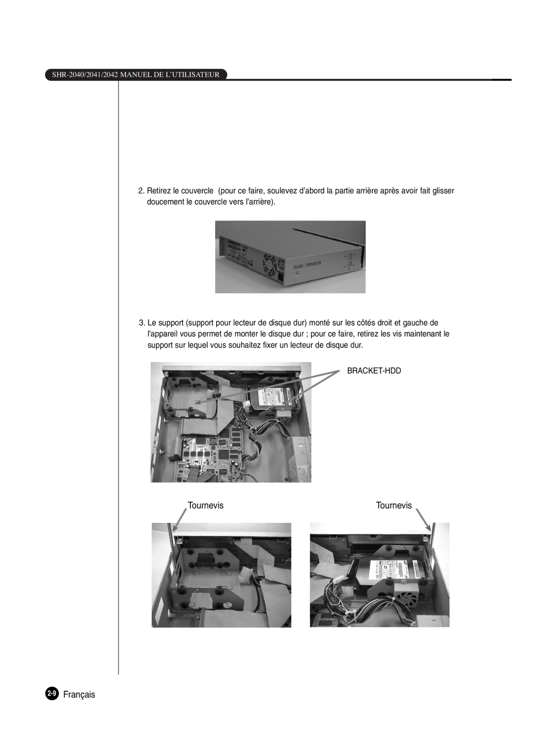 Samsung SHR-2042P250, SHR-2040P250 manual 9Français 