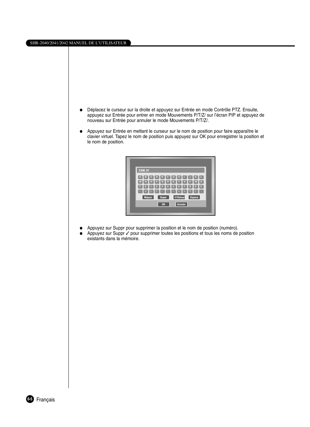 Samsung SHR-2042P250, SHR-2040P250 manual 5Français 