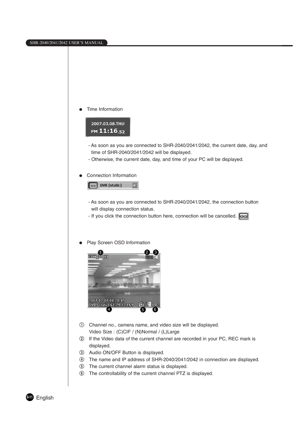 Samsung SHR-2042P250, SHR-2040P250 manual 11English 