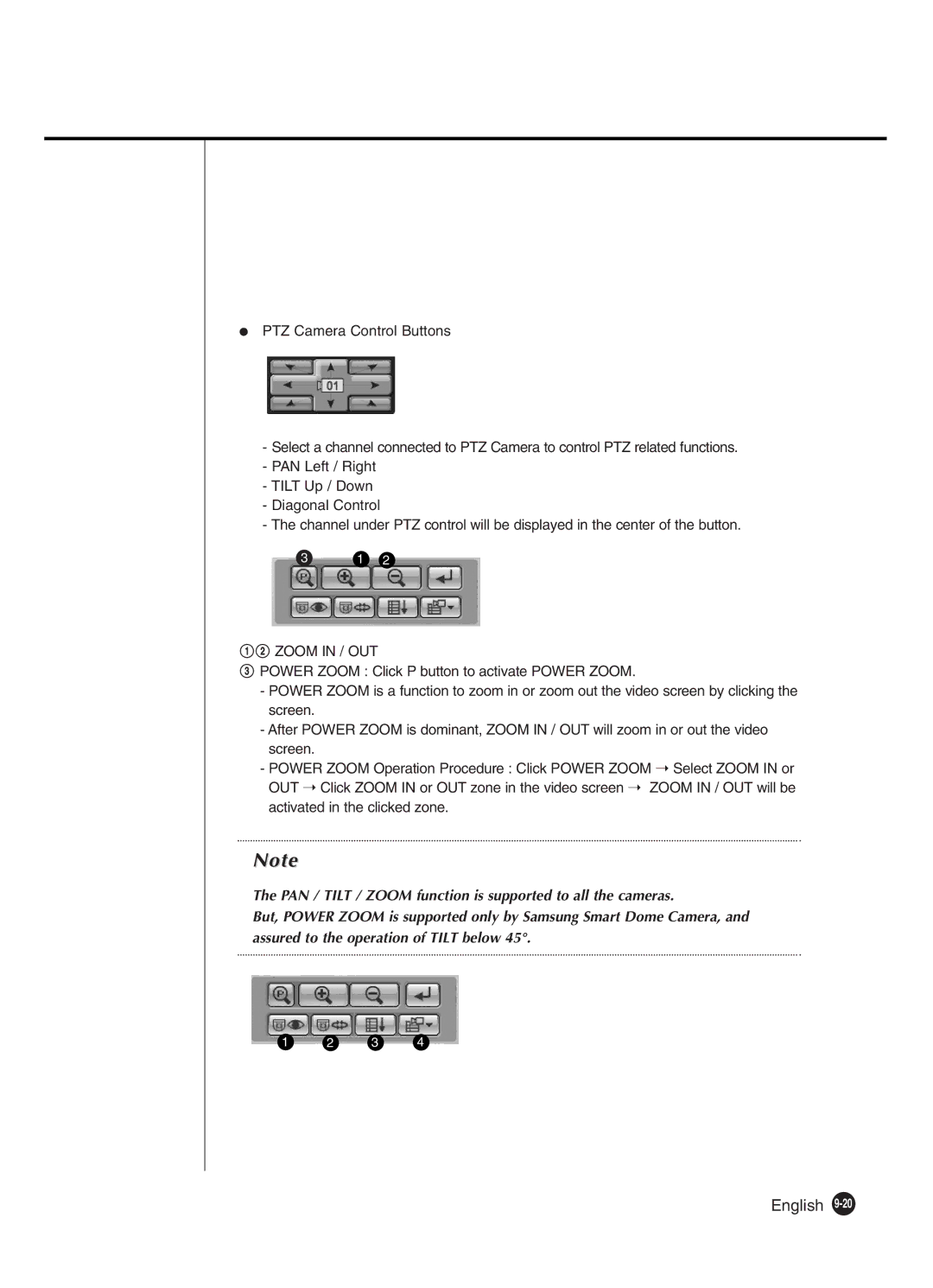 Samsung SHR-2040P250, SHR-2042P250 manual @ Zoom in / OUT 