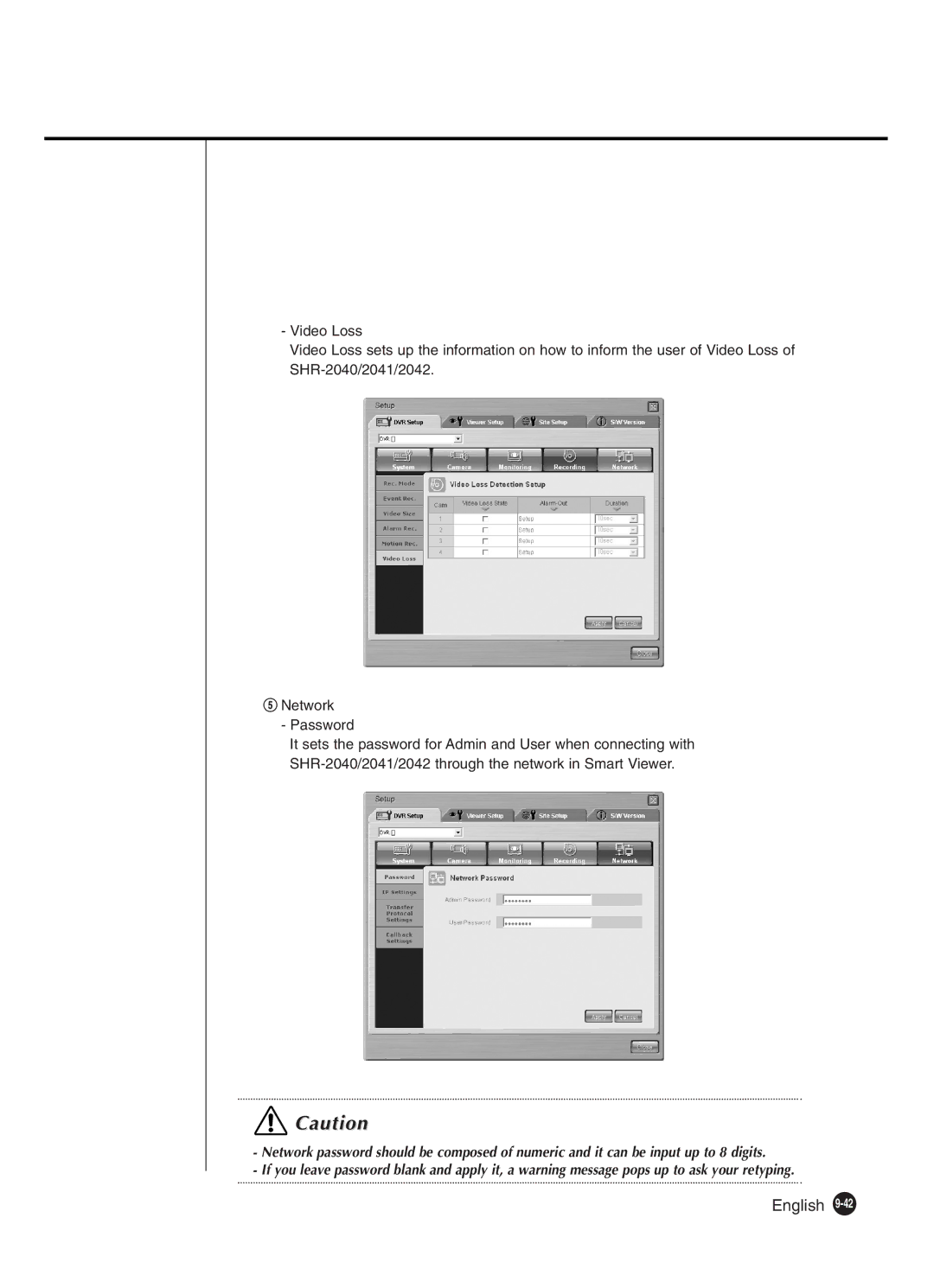 Samsung SHR-2042P250, SHR-2040P250 manual English 