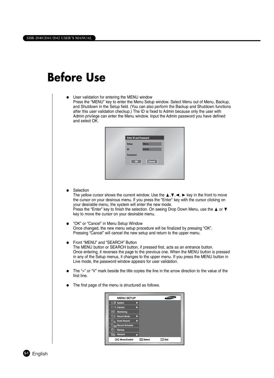 Samsung SHR-2042P250, SHR-2040P250 manual Before Use 