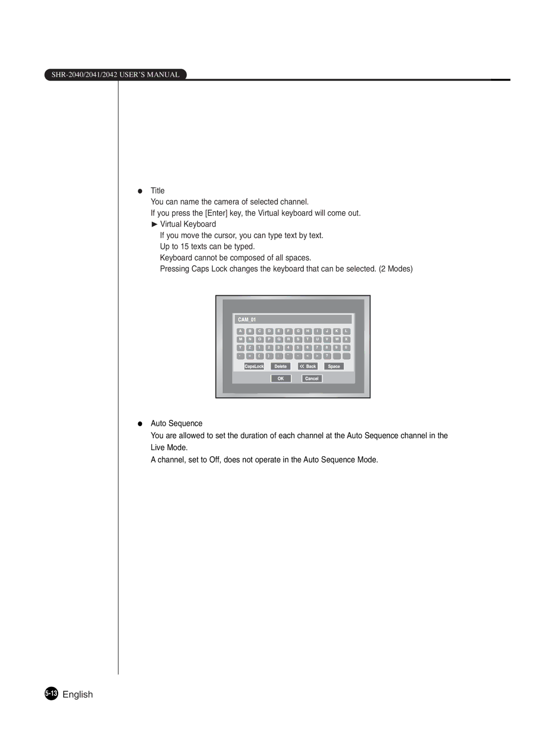 Samsung SHR-2042P250, SHR-2040P250 manual 13English 