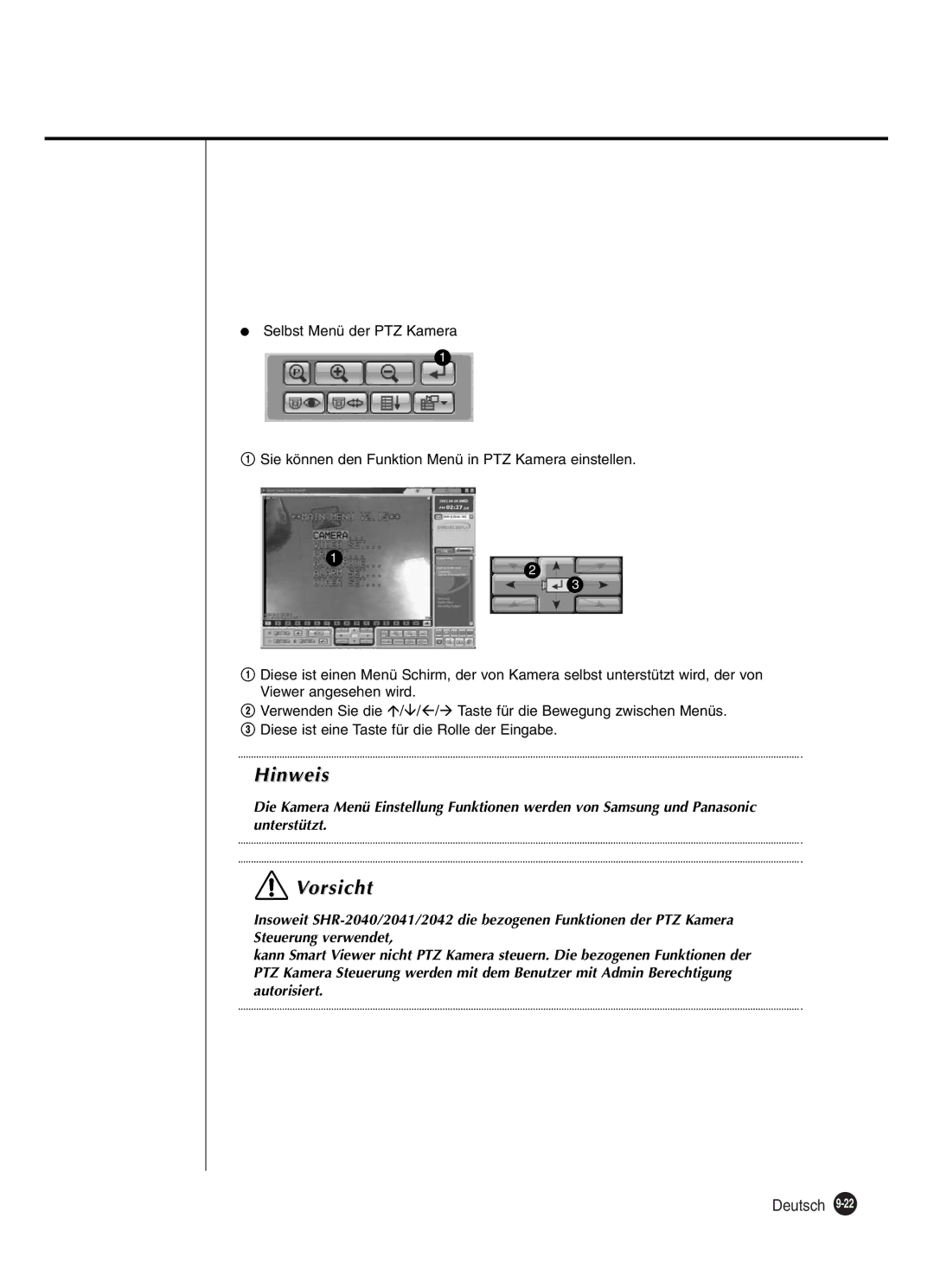 Samsung SHR-2042P250, SHR-2040P250 manual Vorsicht 