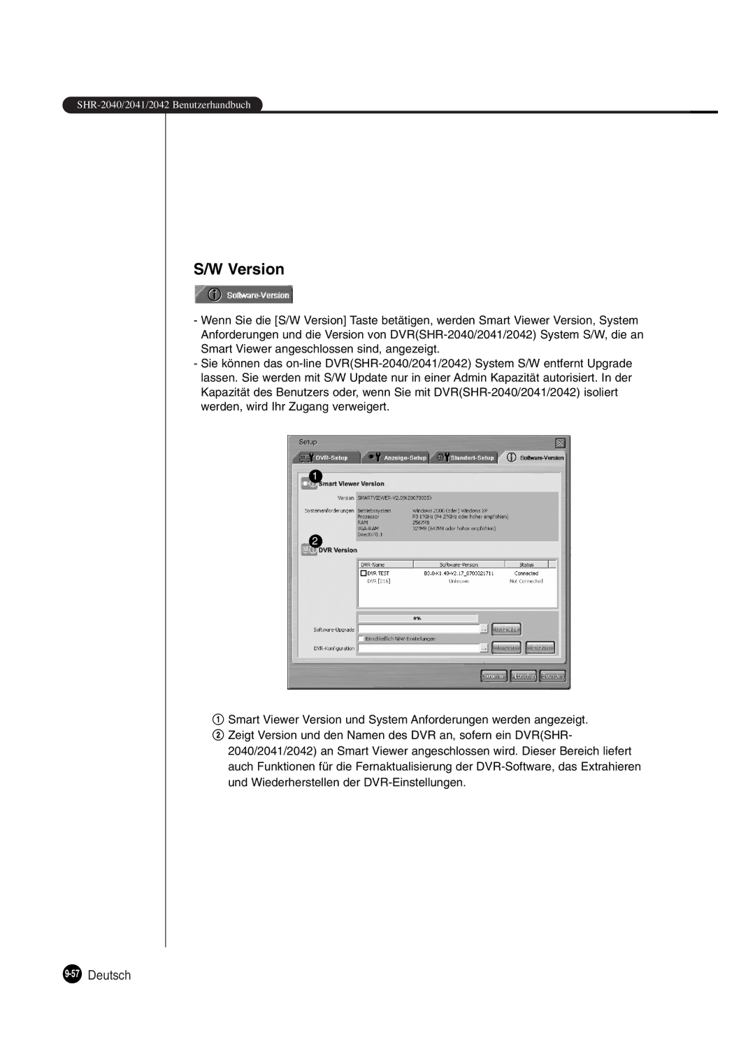 Samsung SHR-2042P250, SHR-2040P250 manual Version, 57Deutsch 