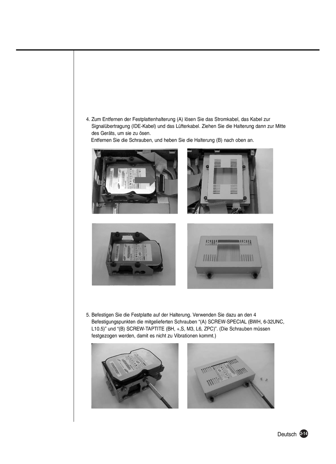 Samsung SHR-2042P250, SHR-2040P250 manual Deutsch 