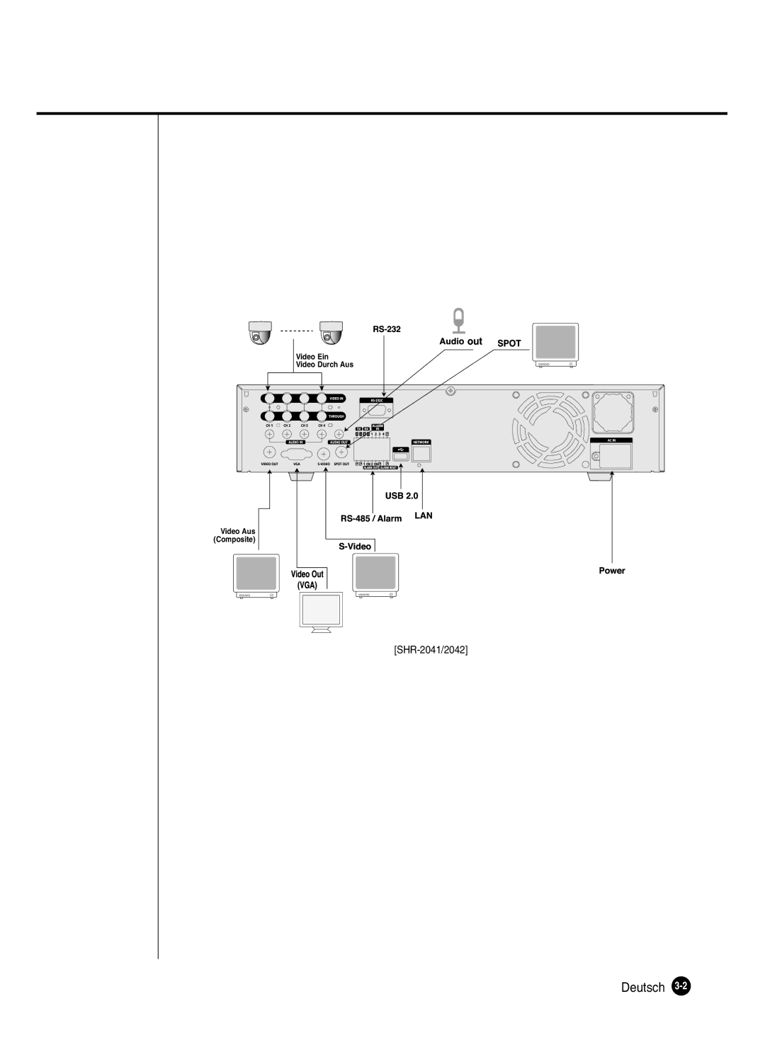 Samsung SHR-2042P250, SHR-2040P250 manual Video Ein Video Durch Aus Video Aus Composite 