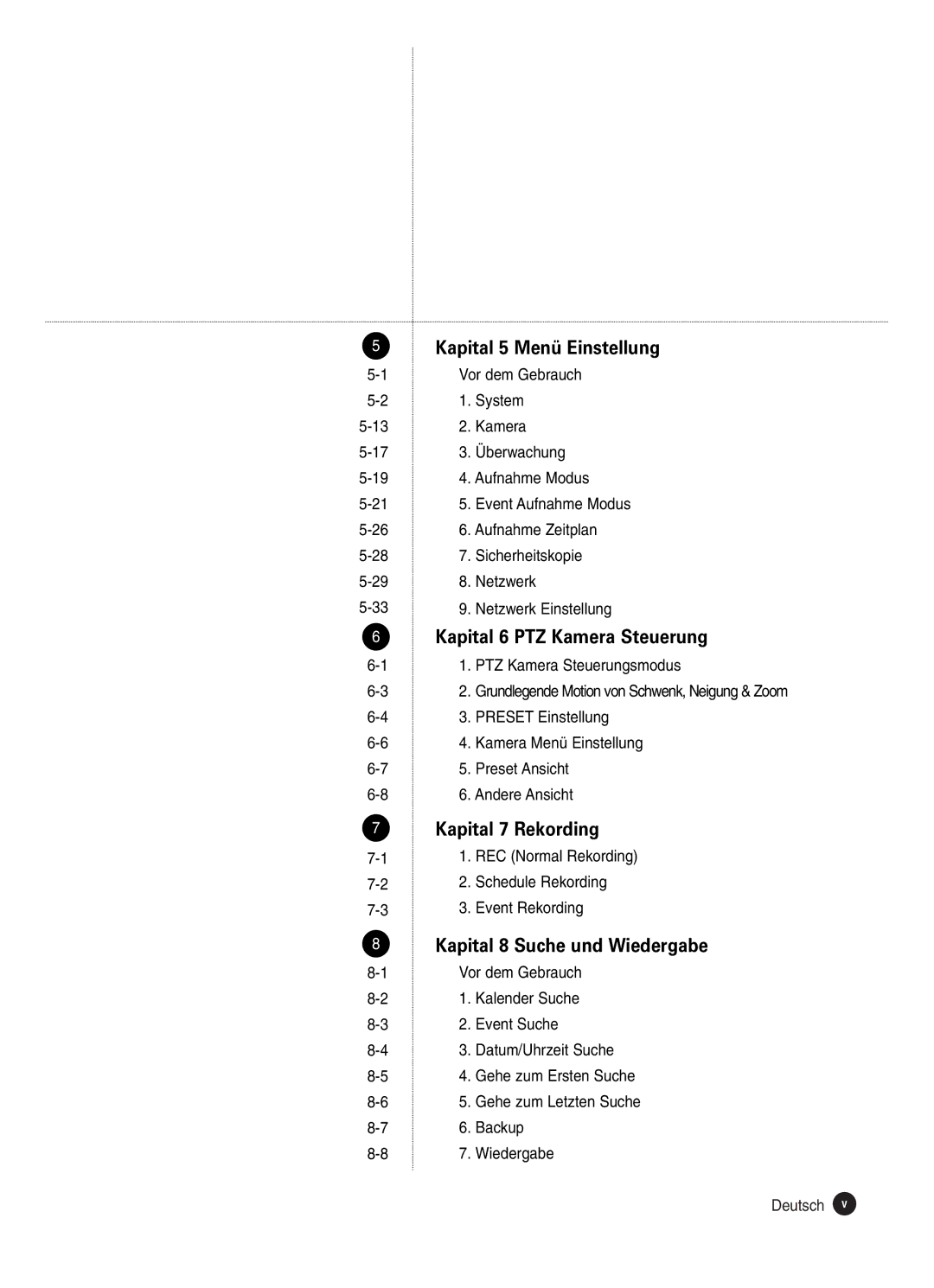 Samsung SHR-2040P250 Vor dem Gebrauch, System, Kamera, Überwachung, Aufnahme Modus, Aufnahme Zeitplan, Sicherheitskopie 