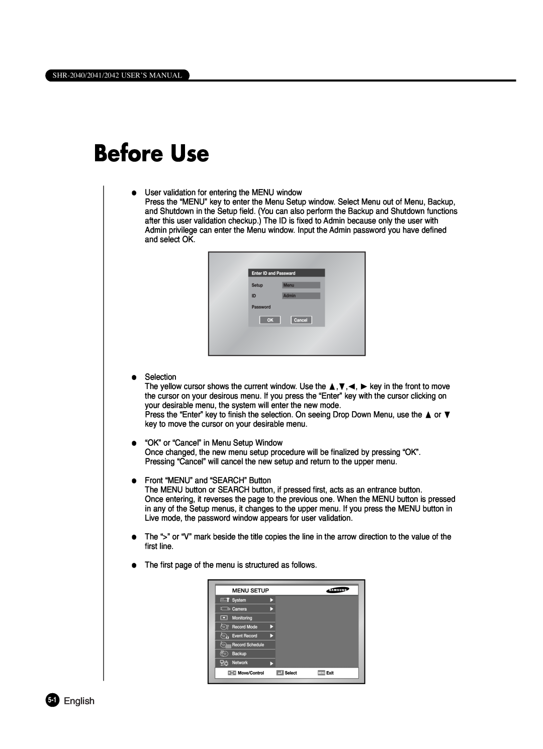 Samsung SHR-2042P250, SHR-2040P250 manual Before Use, English 