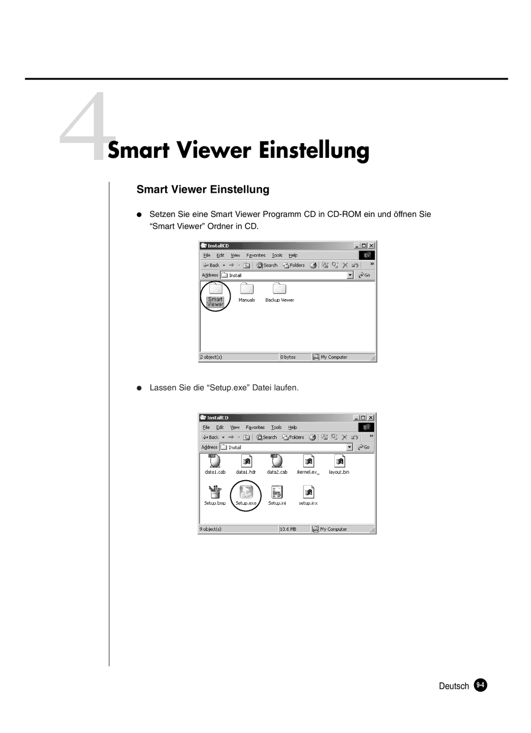 Samsung SHR-2080P manual 4Smart Viewer Einstellung 