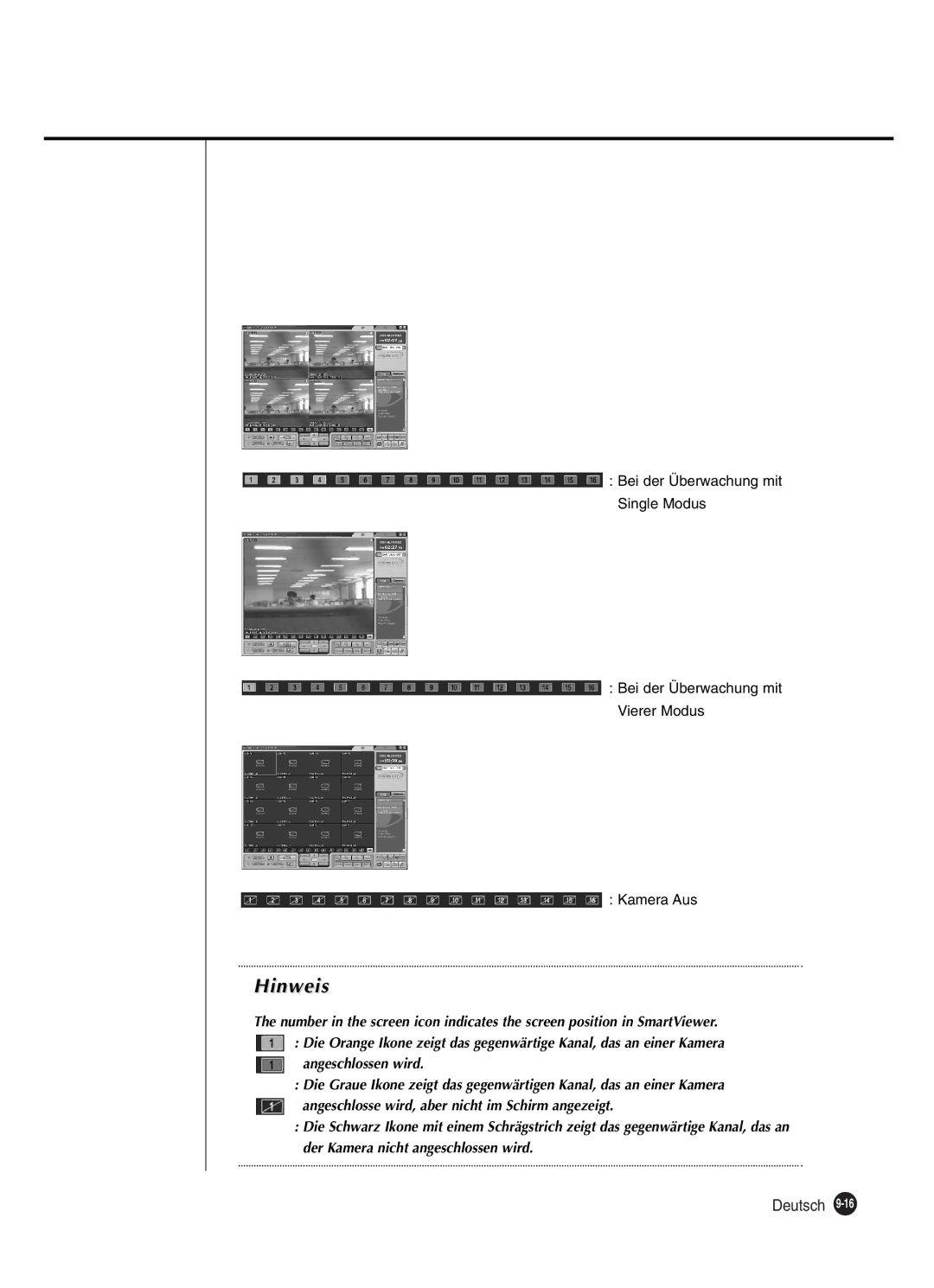 Samsung SHR-2080P manual Hinweis 